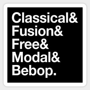 Jazz Styles Soul - Classical Fusion Free Modal Bebop Curly tee by Kelly Design Company Sticker